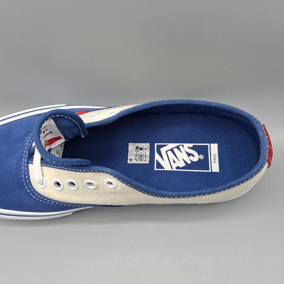 New Vans Authentic Pro Stv Navy Blue Classic White Red Men Size 7.5 = Women's 9 - Picture 7 of 11